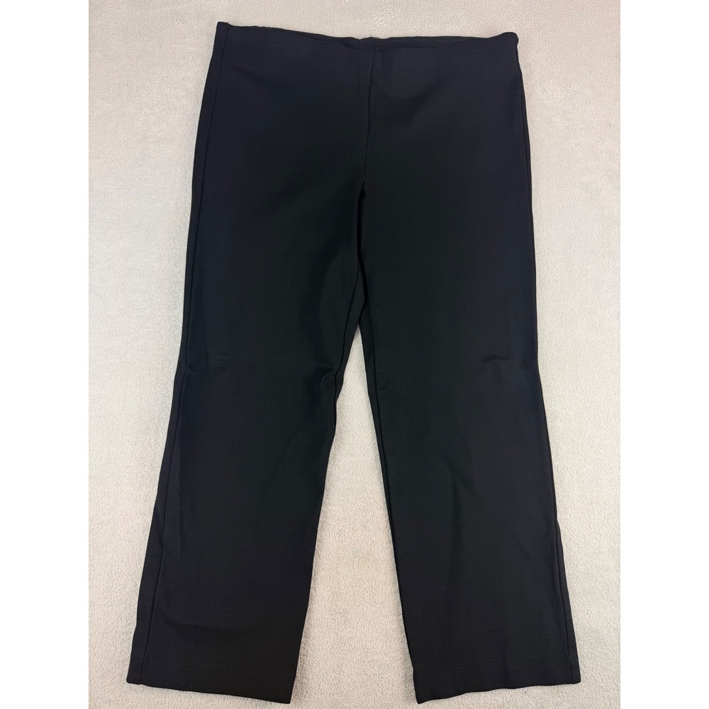 Gloria Vanderbilt Womens Black Straight Leg Pull On Pants Size 10 Short 35x26